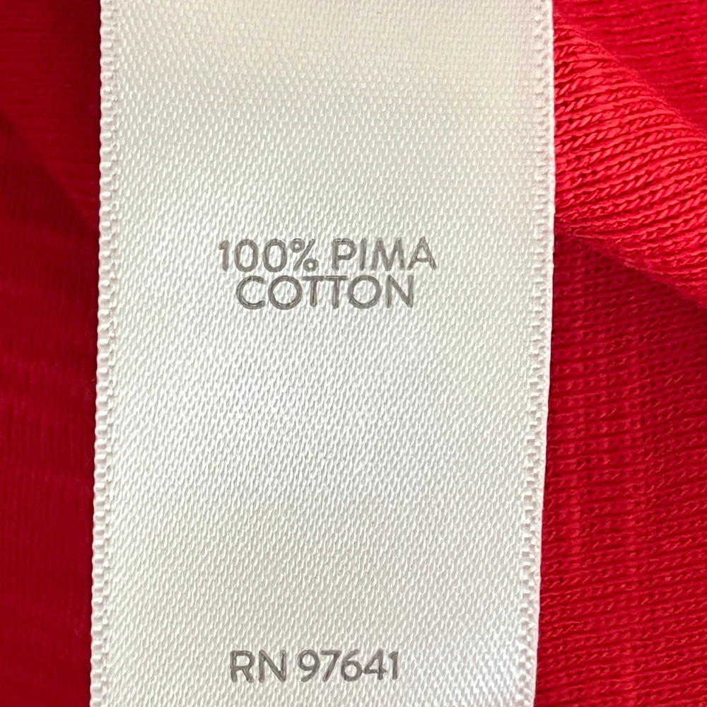 J. Jill Red Pima Cotton Slub Knit Scoop Neck Elbow Sleeve Tee Womens Large - Picture 7 of 9
